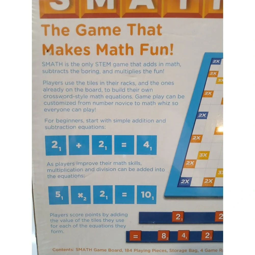 SMATH The Game That Makes Math‎ Fun Educational Board Game for Kids Ages 6+